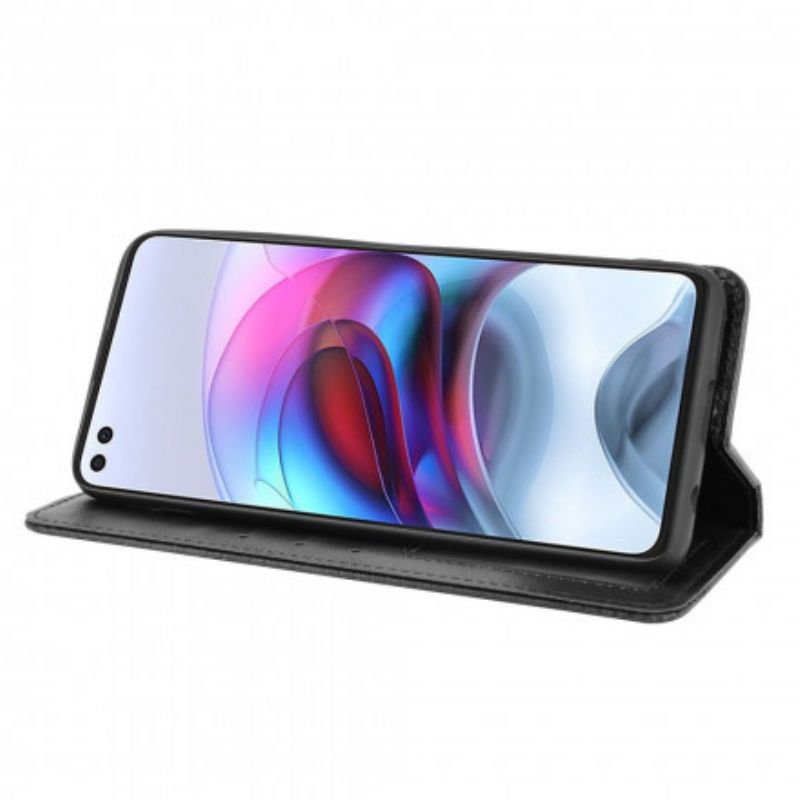 Flipové Puzdro Moto G100 Kožené Puzdro Štylizovaný Efekt Vintage Kože
