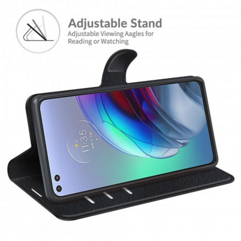 Kožené Puzdro Moto G100 Klasický Efekt Liči