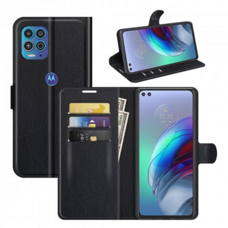 Kožené Puzdro Moto G100 Klasický Efekt Liči
