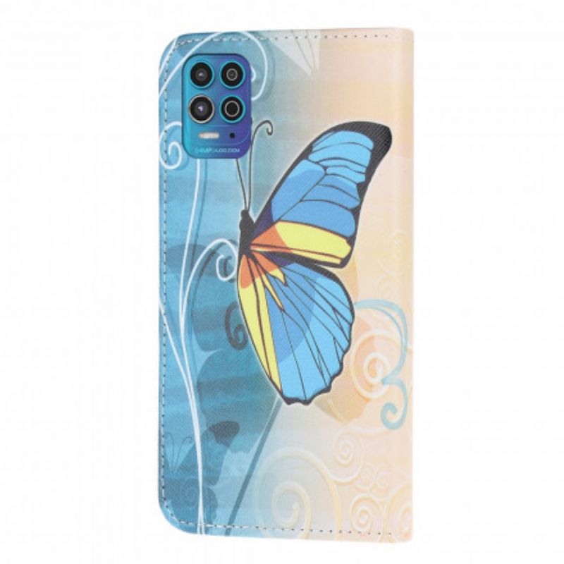 Kožené Puzdro Moto G100 Motýle