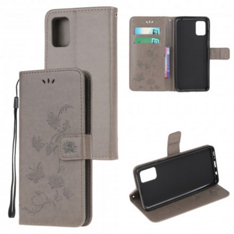 Kožené Puzdro Moto G100 Tangá Motýle A Kvety