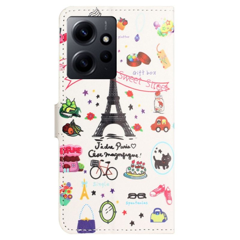 Kožené Puzdro Xiaomi Redmi Note 12 4G Milujem Paríž