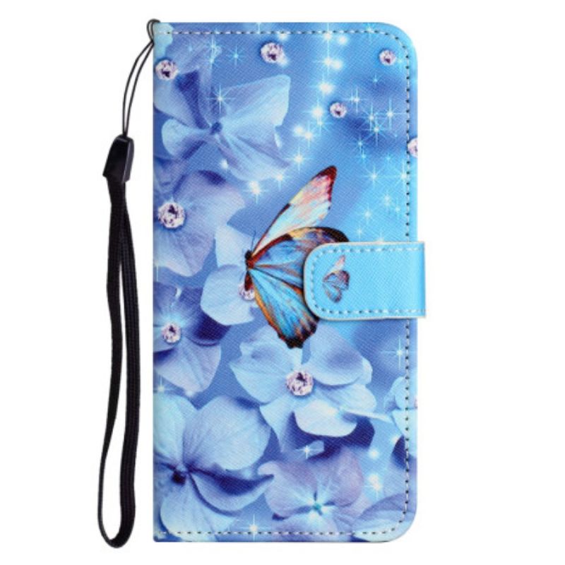 Kožené Puzdro Xiaomi Redmi Note 12 4G Modrý Popruh