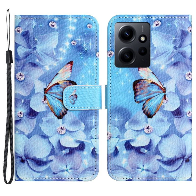 Kožené Puzdro Xiaomi Redmi Note 12 4G Modrý Popruh