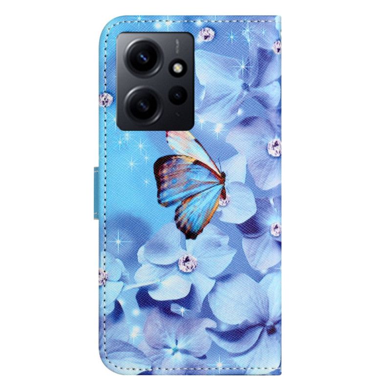 Kožené Puzdro Xiaomi Redmi Note 12 4G Modrý Popruh