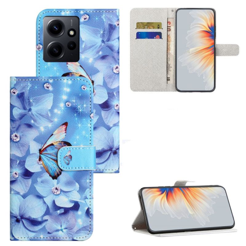 Kožené Puzdro Xiaomi Redmi Note 12 4G Modrý Popruh