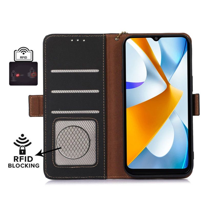 Peňaženkový Kryt Xiaomi Redmi Note 12 4G Rfid Z Pravej Kože