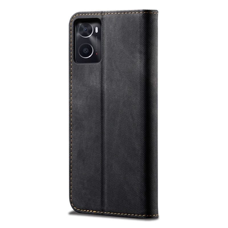 Flipové Puzdro Realme 9i Kožené Puzdro Džínsová Tkanina