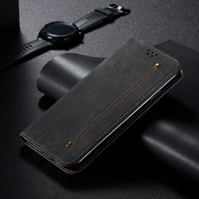 Flipové Puzdro Realme 9i Kožené Puzdro Džínsová Tkanina
