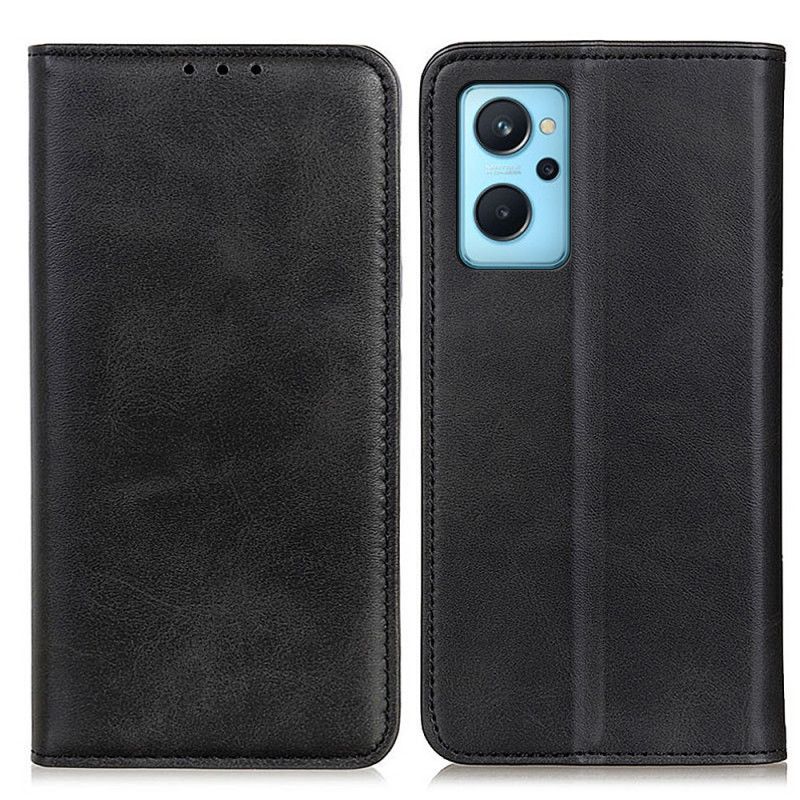 Flipové Puzdro Realme 9i Kožené Puzdro Lávová Štiepaná Koža