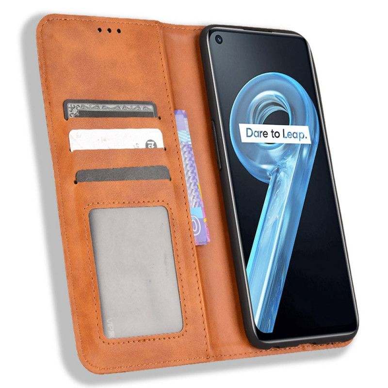 Flipové Puzdro Realme 9i Kožené Puzdro Štylizovaný Efekt Vintage Kože
