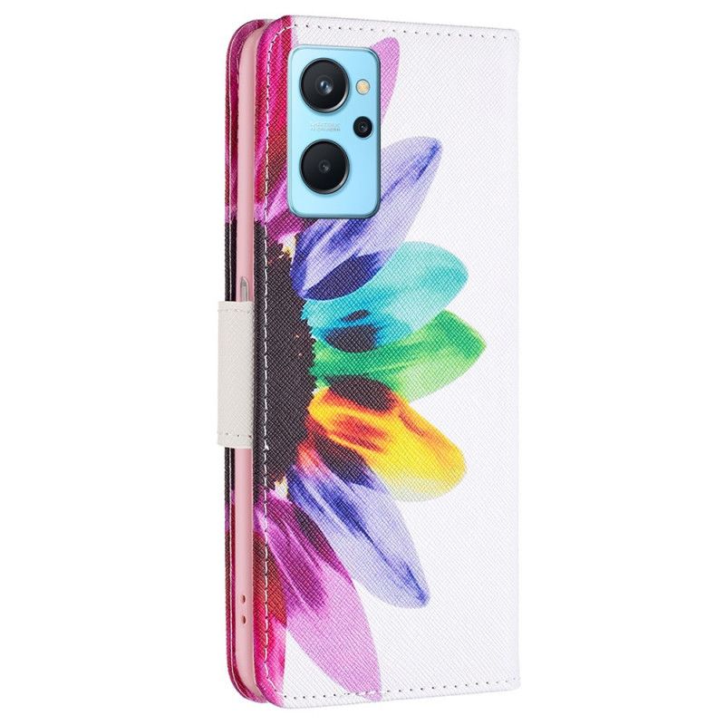 Kožené Puzdro Realme 9i Akvarelový Kvet