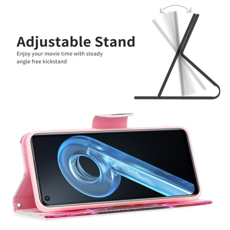 Kožené Puzdro Realme 9i Akvarelový Kvet