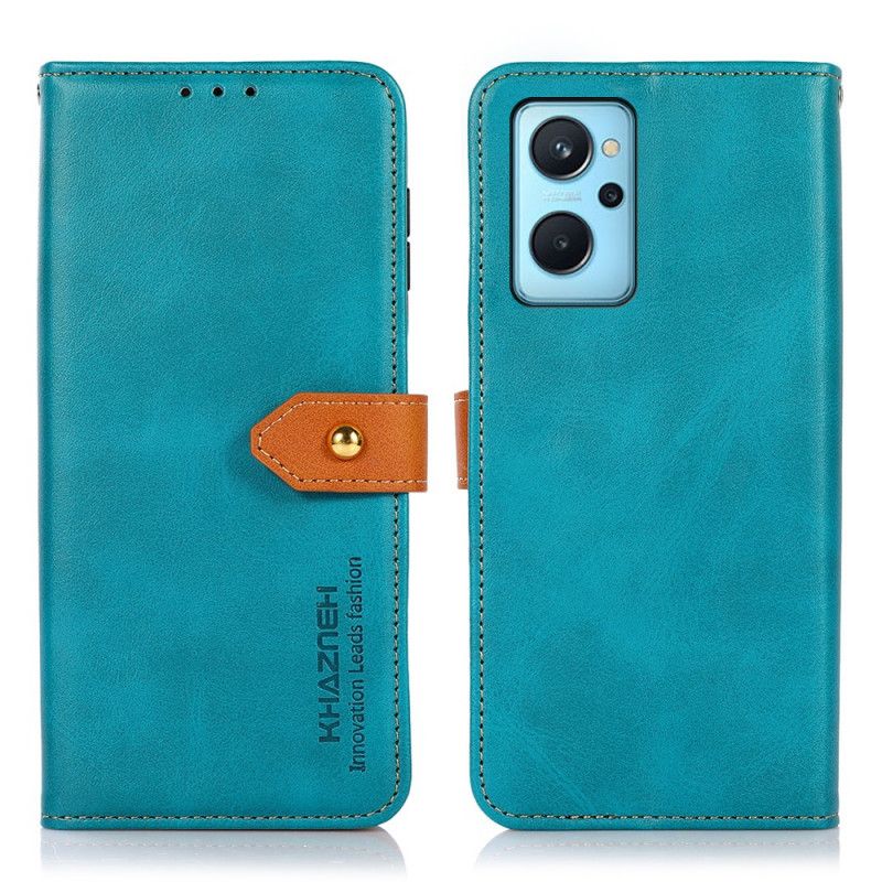 Kožené Puzdro Realme 9i Dvojfarebná Zlatá Spona Khazneh