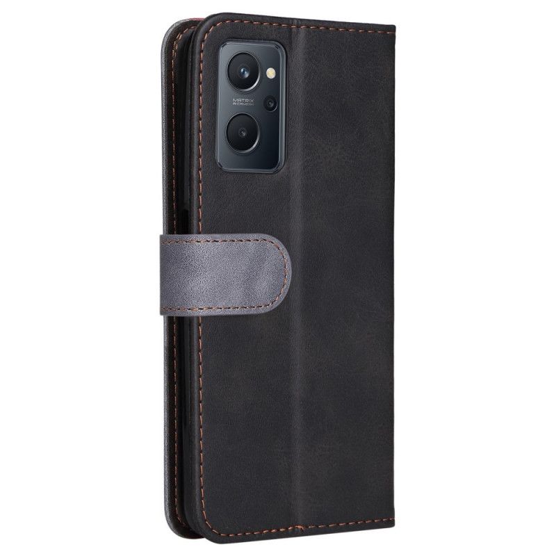 Kožené Puzdro Realme 9i Dvojfarebný Remienok