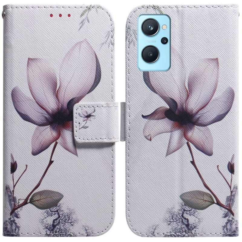 Kožené Puzdro Realme 9i Ružový Kvet