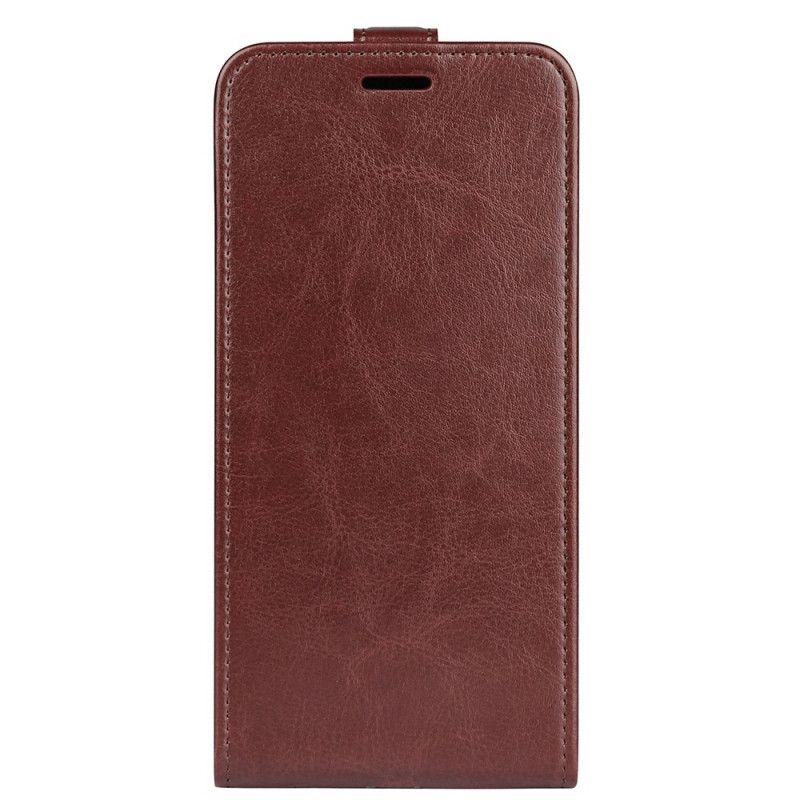 Kožené Puzdro Realme 9i Vertikálny Zips Crazy Horse Textúra