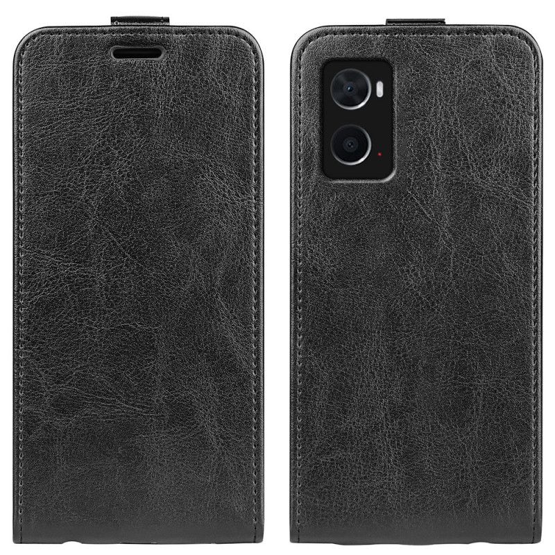 Kožené Puzdro Realme 9i Vertikálny Zips Crazy Horse Textúra