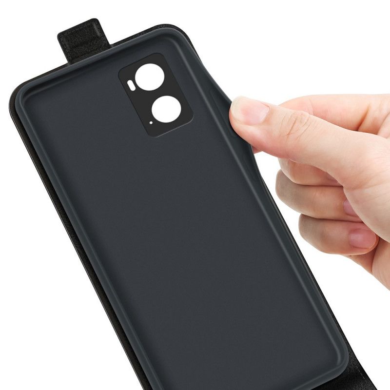 Kožené Puzdro Realme 9i Vertikálny Zips Crazy Horse Textúra