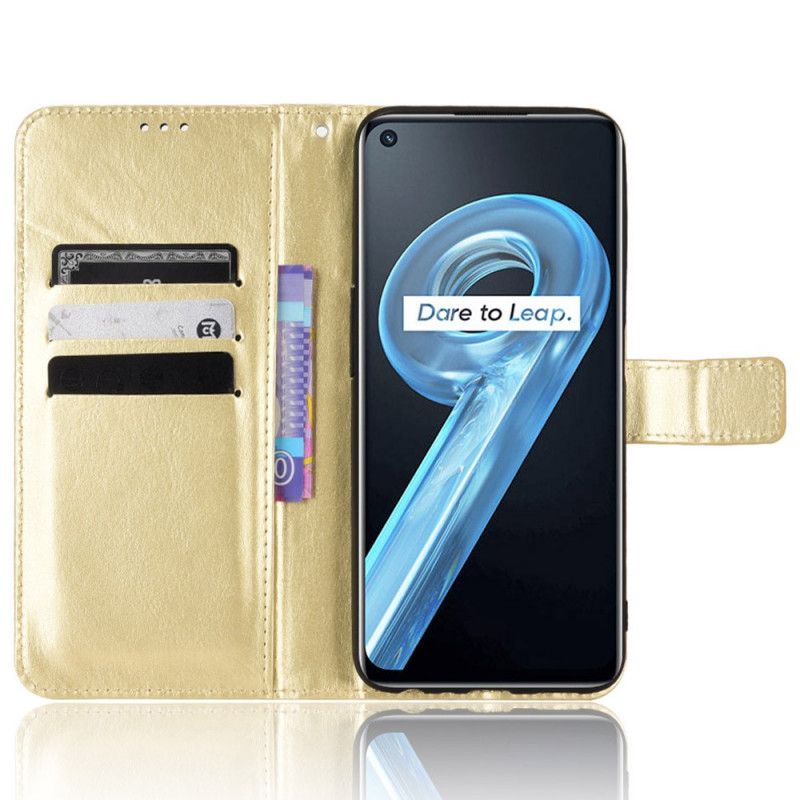 Peňaženkový Kryt Realme 9i Krikľavá Umelá Koža