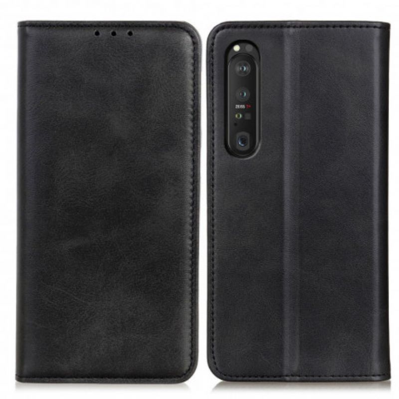 Flipové Puzdro Sony Xperia 1 III Kožené Puzdro Elegancia Štiepaná Koža
