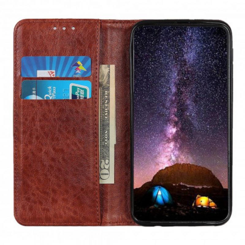 Flipové Puzdro Sony Xperia 1 III Kožené Puzdro Štruktúrovaná Štiepaná Koža