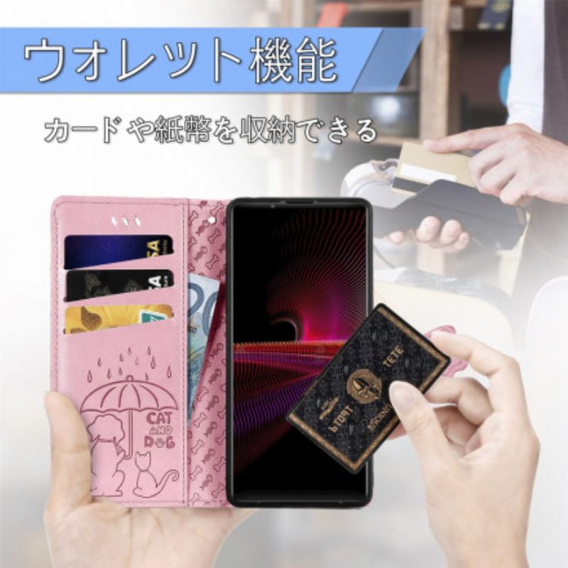 Kožené Puzdro Sony Xperia 1 III Animované Zvieratá