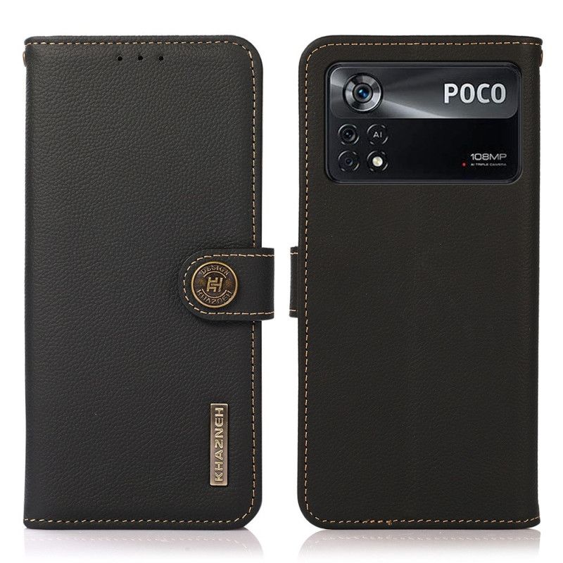 Flipové Puzdro Poco X4 Pro 5G Khazneh Rfid Pravá Koža