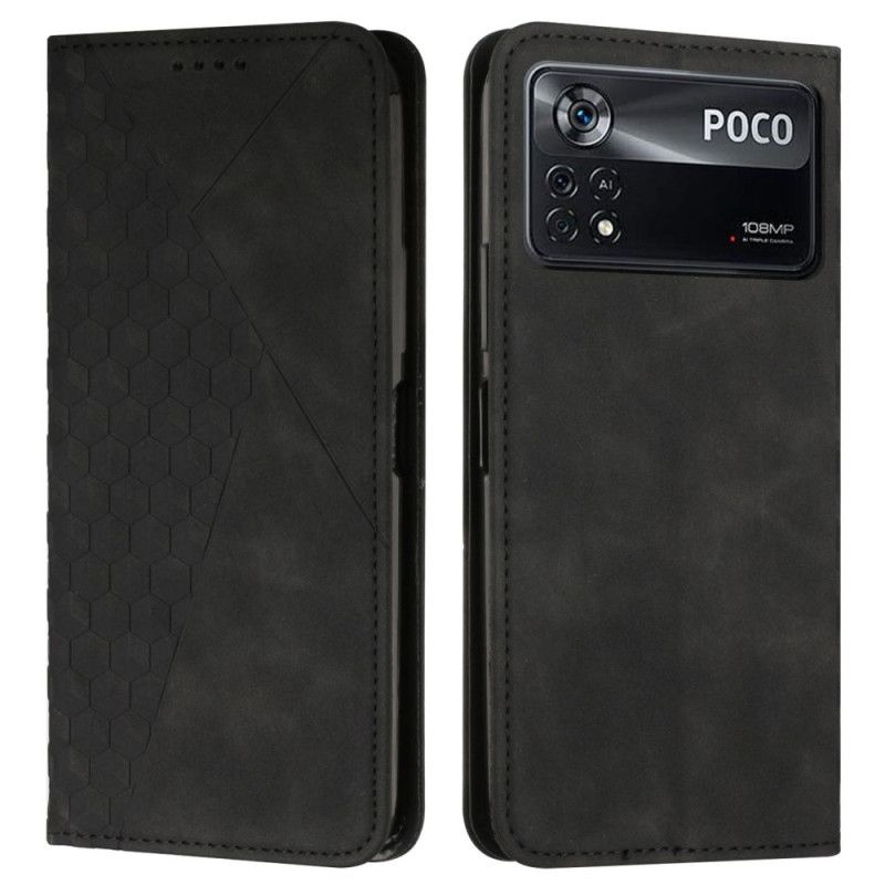 Flipové Puzdro Poco X4 Pro 5G Kožené Puzdro 3d Vzor S Koženým Efektom