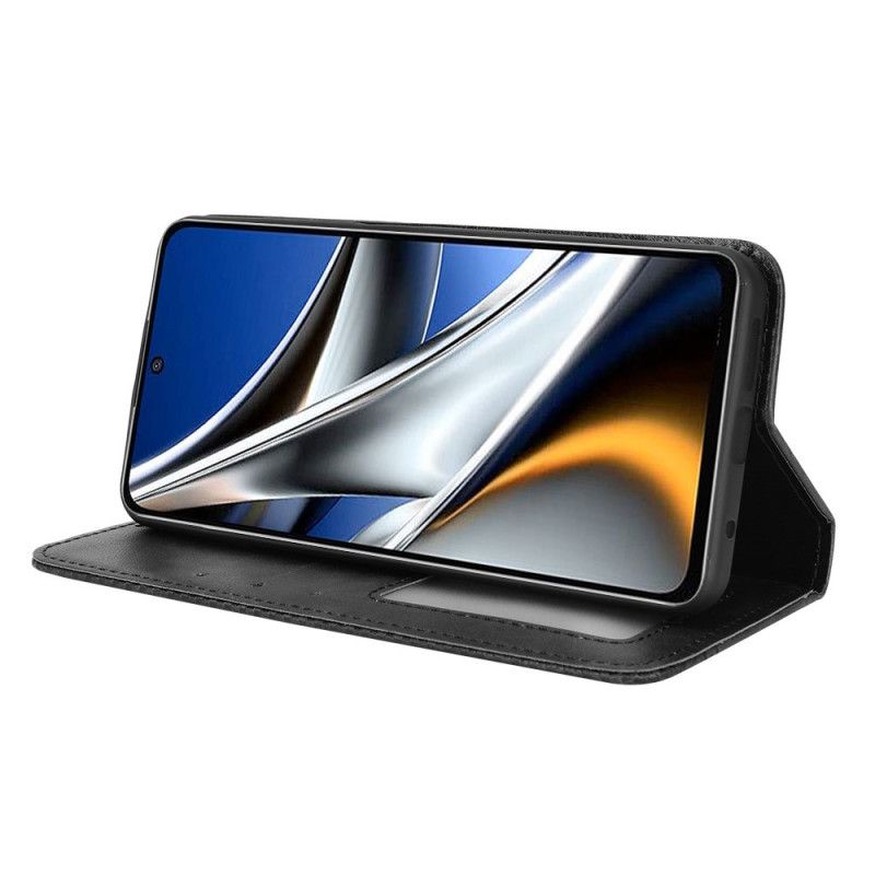 Flipové Puzdro Poco X4 Pro 5G Kožené Puzdro Vintage Kožený Efekt