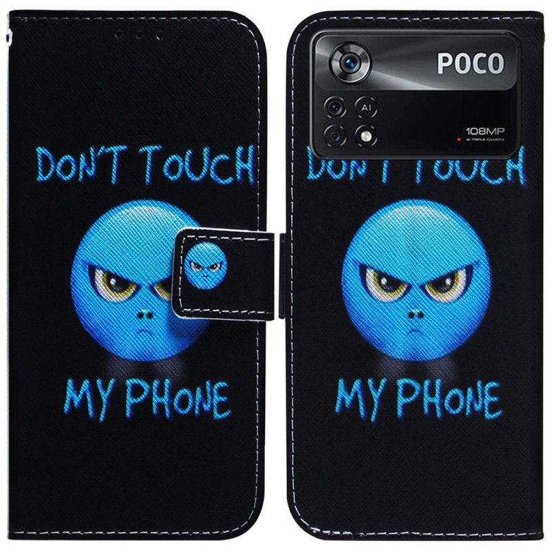 Kožené Puzdro Poco X4 Pro 5G Emoji Nedotýkajte Sa Môjho Telefónu