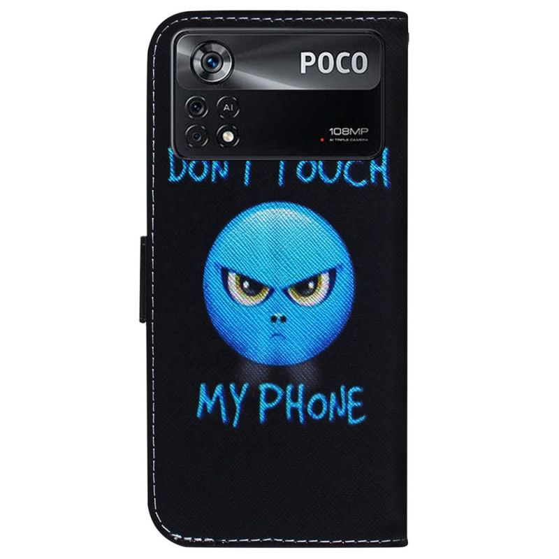 Kožené Puzdro Poco X4 Pro 5G Emoji Nedotýkajte Sa Môjho Telefónu
