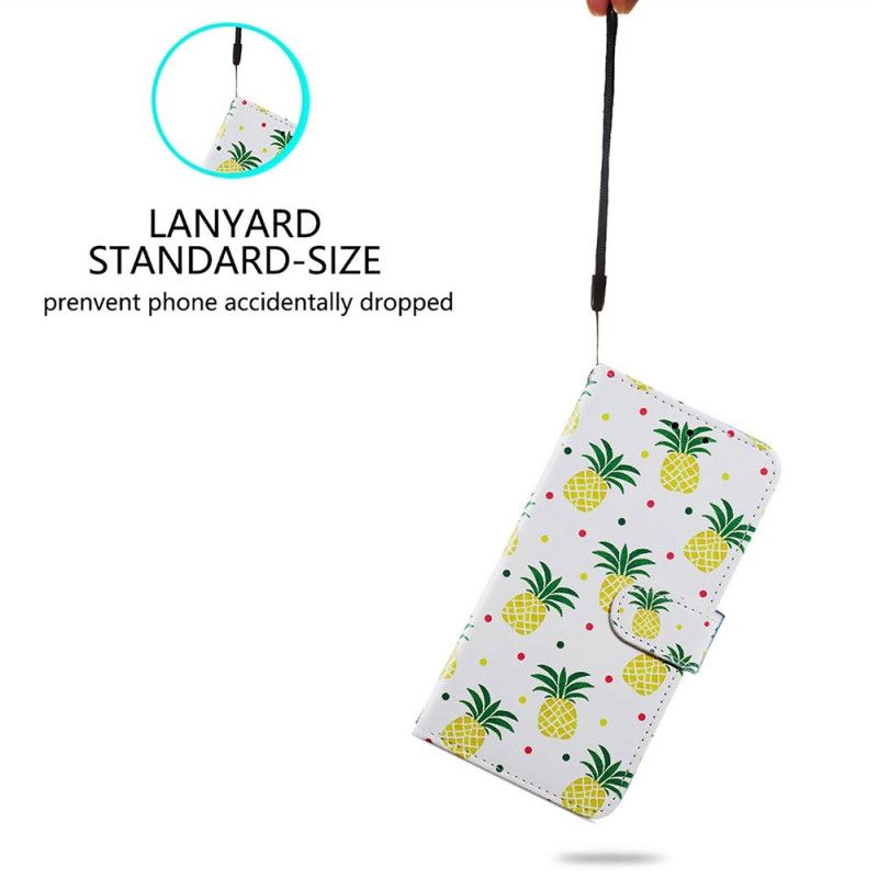 Kožené Puzdro Poco X4 Pro 5G Strappy Ananás