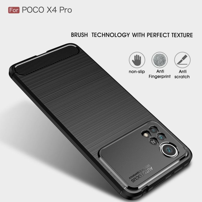 Kryt Poco X4 Pro 5G Kartáčované Uhlíkové Vlákno