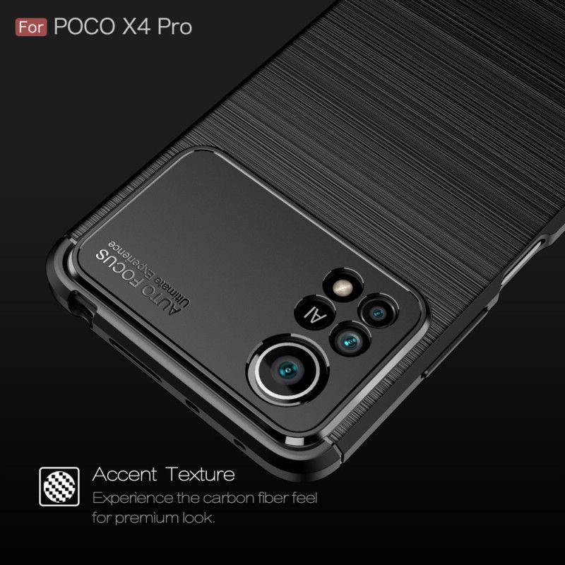 Kryt Poco X4 Pro 5G Kartáčované Uhlíkové Vlákno