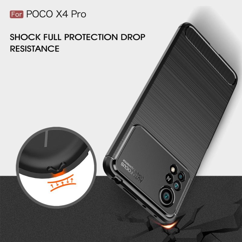 Kryt Poco X4 Pro 5G Kartáčované Uhlíkové Vlákno