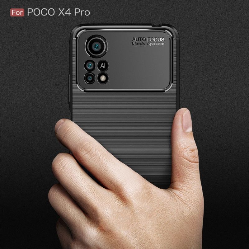 Kryt Poco X4 Pro 5G Kartáčované Uhlíkové Vlákno
