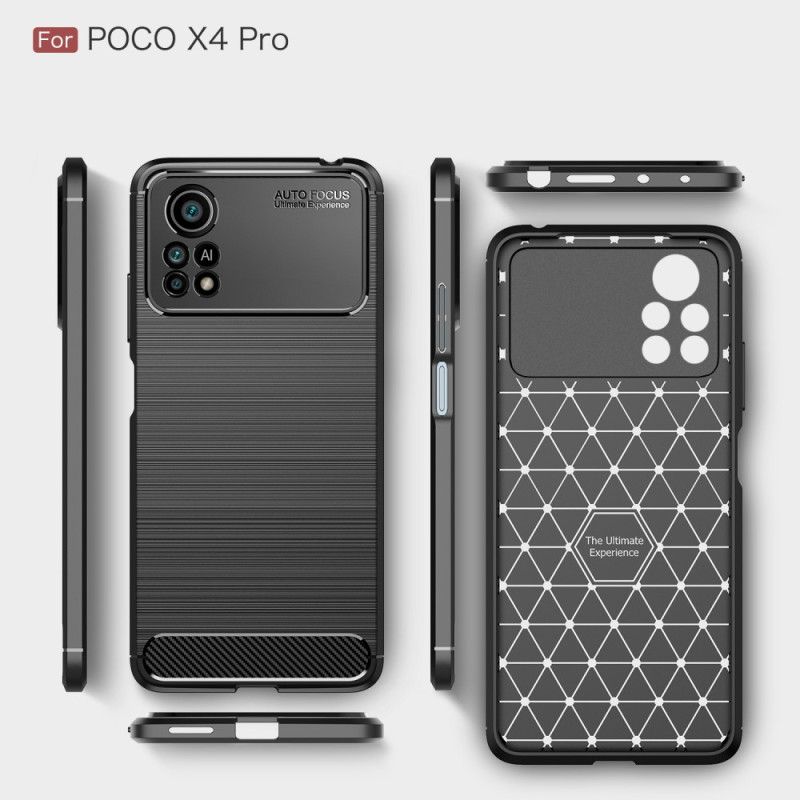 Kryt Poco X4 Pro 5G Kartáčované Uhlíkové Vlákno