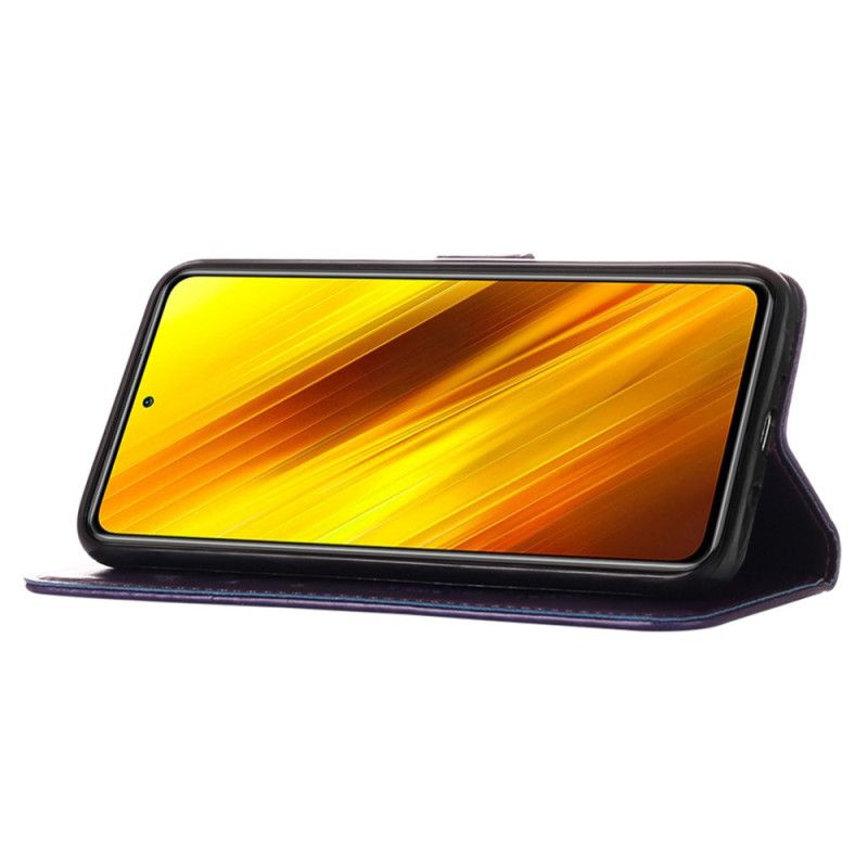 Peňaženkový Kryt Poco X4 Pro 5G Barokový Motýľ Strappy