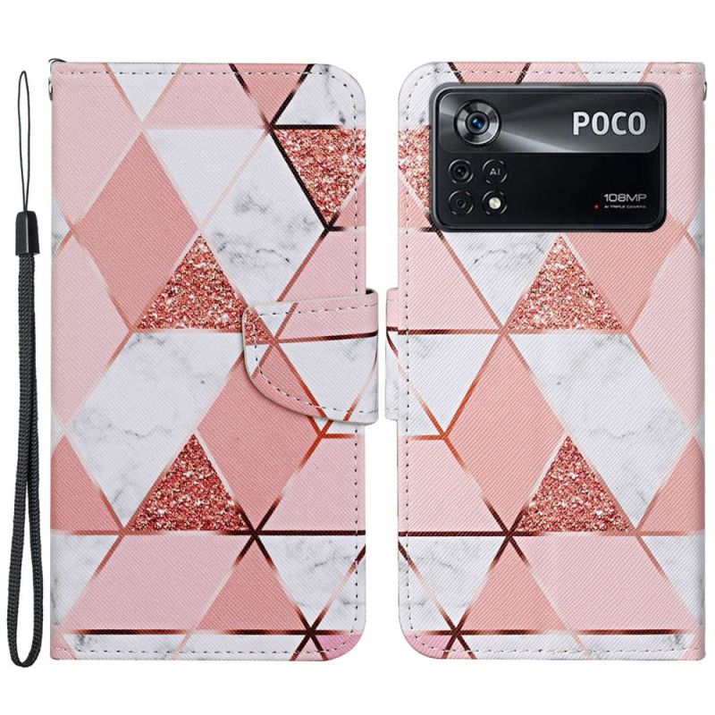 Peňaženkový Kryt Poco X4 Pro 5G Trappy Glitter Marble