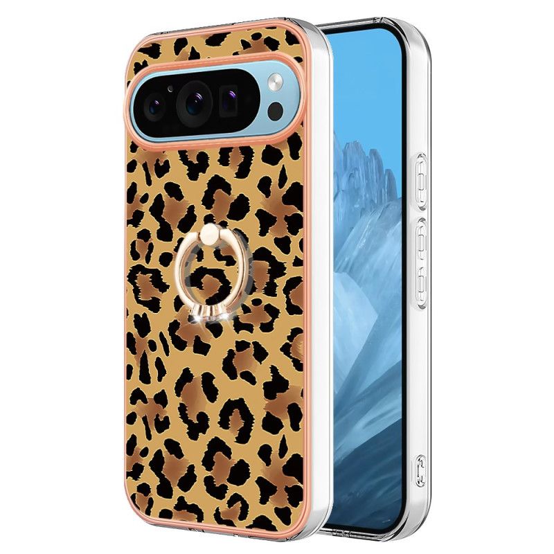 Kryt Google Pixel 9 Držiak Na Prsteň S Leopardím Vzorom