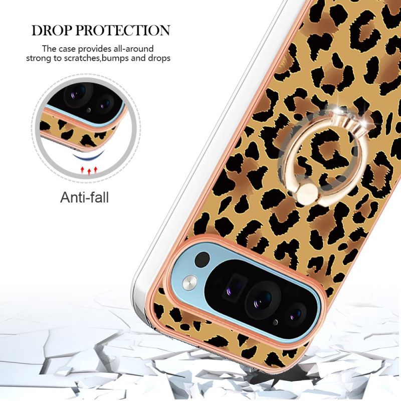 Kryt Google Pixel 9 Držiak Na Prsteň S Leopardím Vzorom