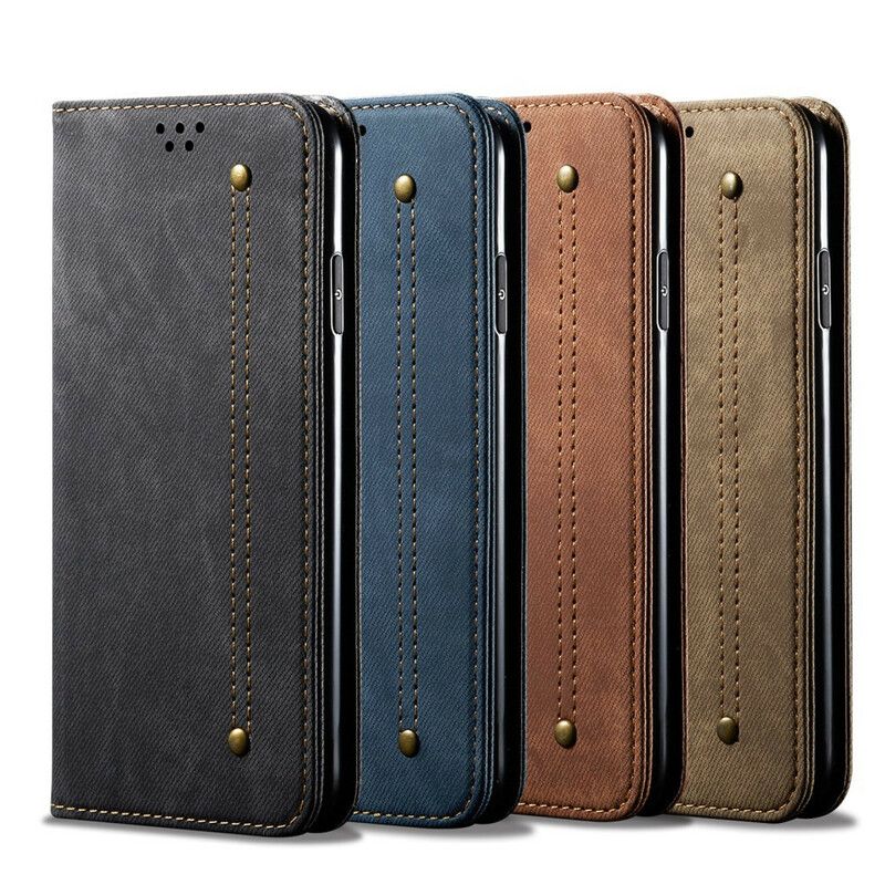 Flipové Puzdro Xiaomi Mi Note 10 / 10 Pro Kožené Puzdro Džínsová Tkanina