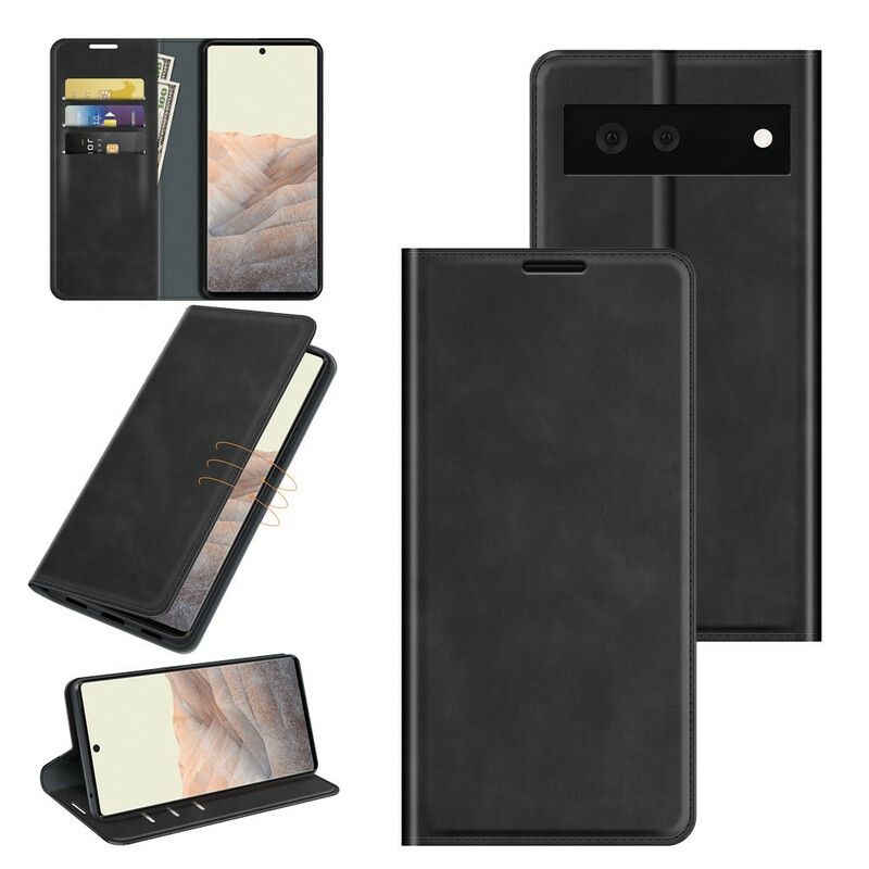 Flipové Puzdro Google Pixel 6 Kožené Puzdro Dotyk Pokožky