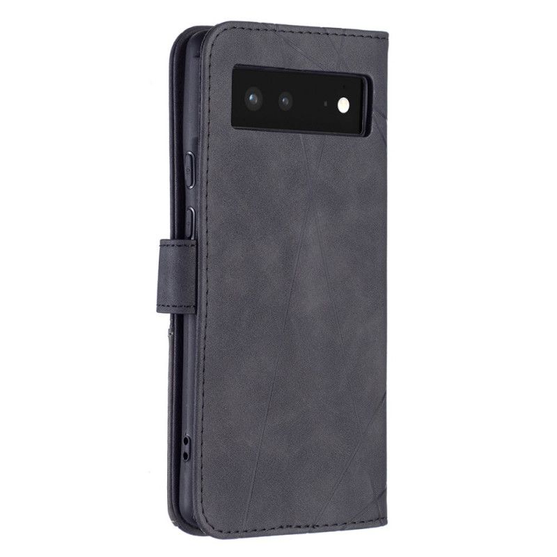 Kožené Puzdro Google Pixel 6 Farebné Trojuholníky Binfen