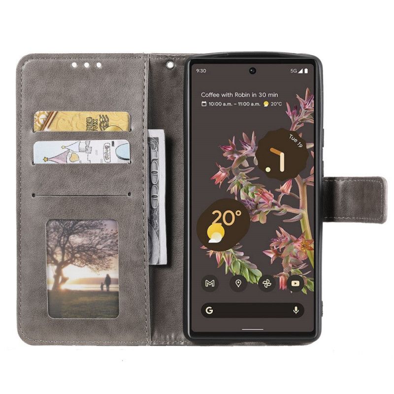 Kožené Puzdro Google Pixel 6 Slnečná Mandala