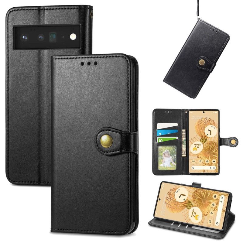 Kožené Puzdro Google Pixel 6 Umelá Koža A Vintage Spona