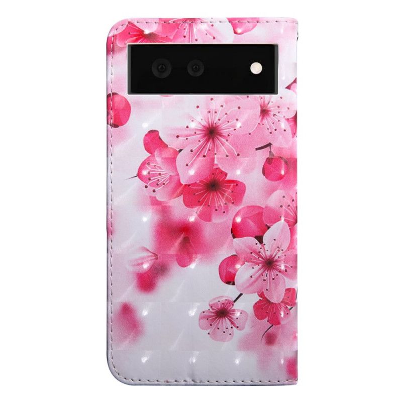 Peňaženkový Kryt Google Pixel 6 Ružové Kvety