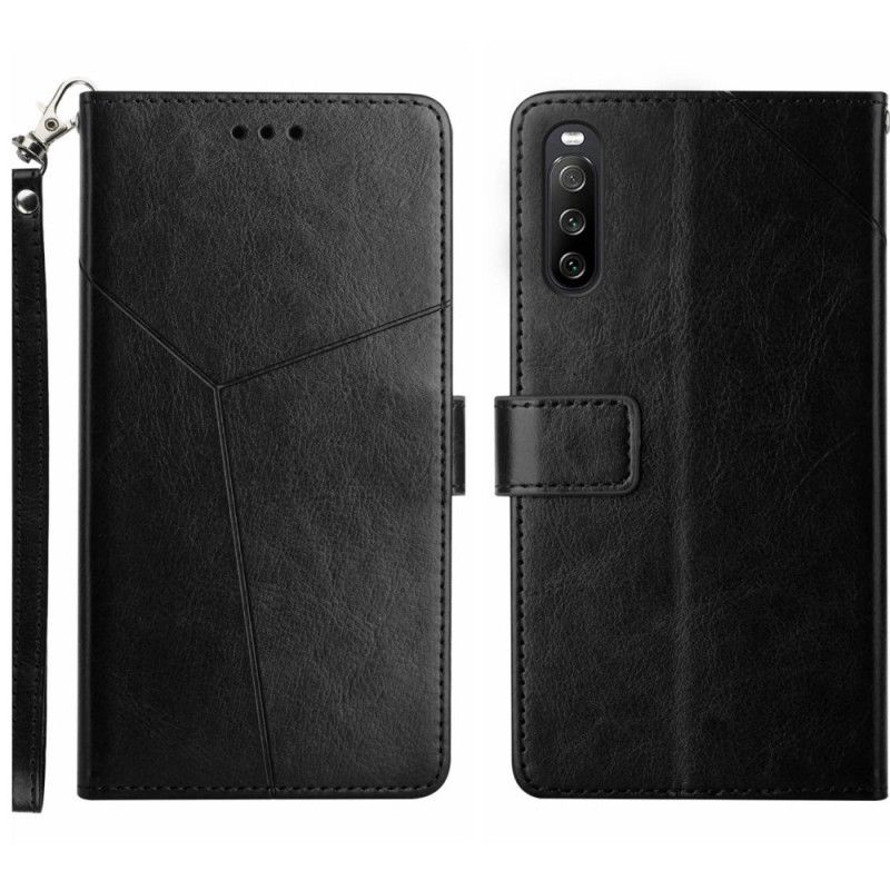 Kožené Puzdro Sony Xperia 10 Vi Kryt Na Mobil Dizajn Popruhu Y