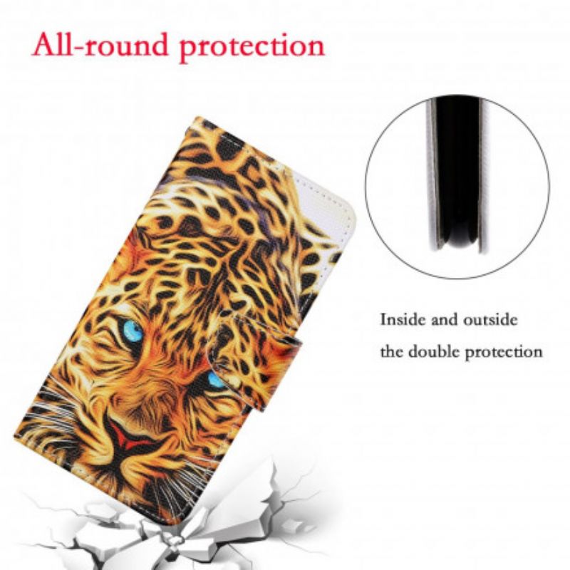 Kožené Puzdro Oppo A15 Tiger S Lanyardom